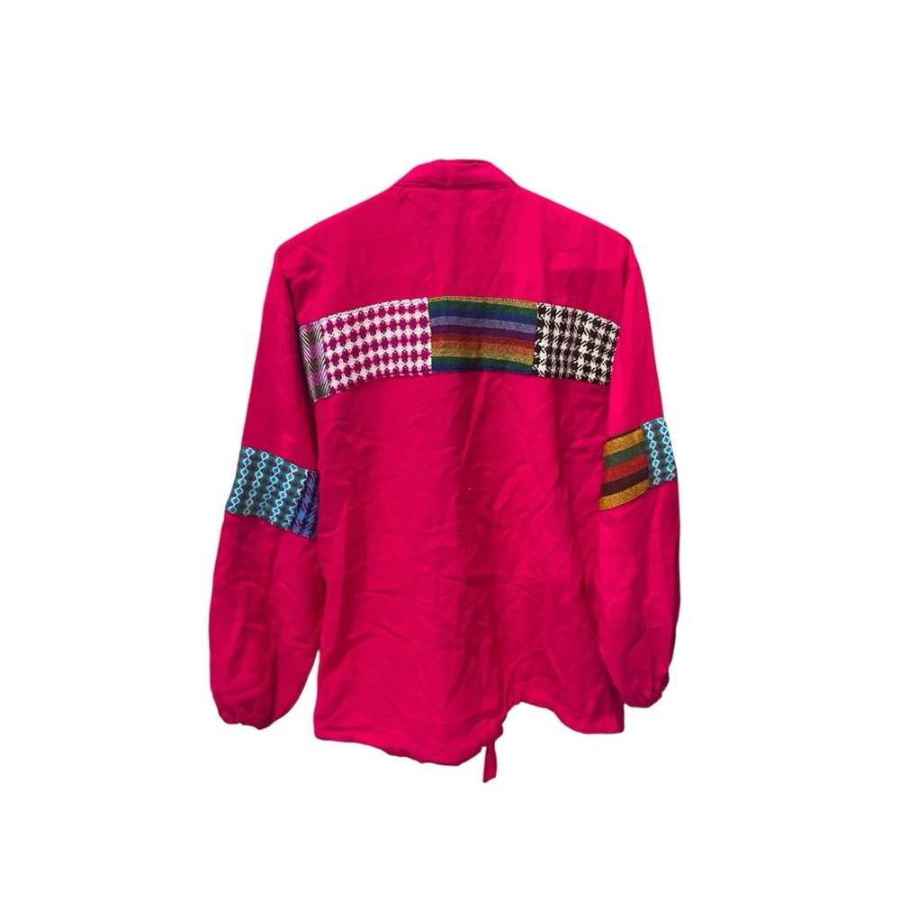 Vtg Homemade Mexican Poncho Sweater Vibrant Color… - image 8